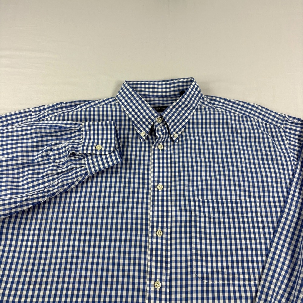 Gitman Bros Shirt Mens XL Blue Plaid Button Up Long Sleeve Casual Formal